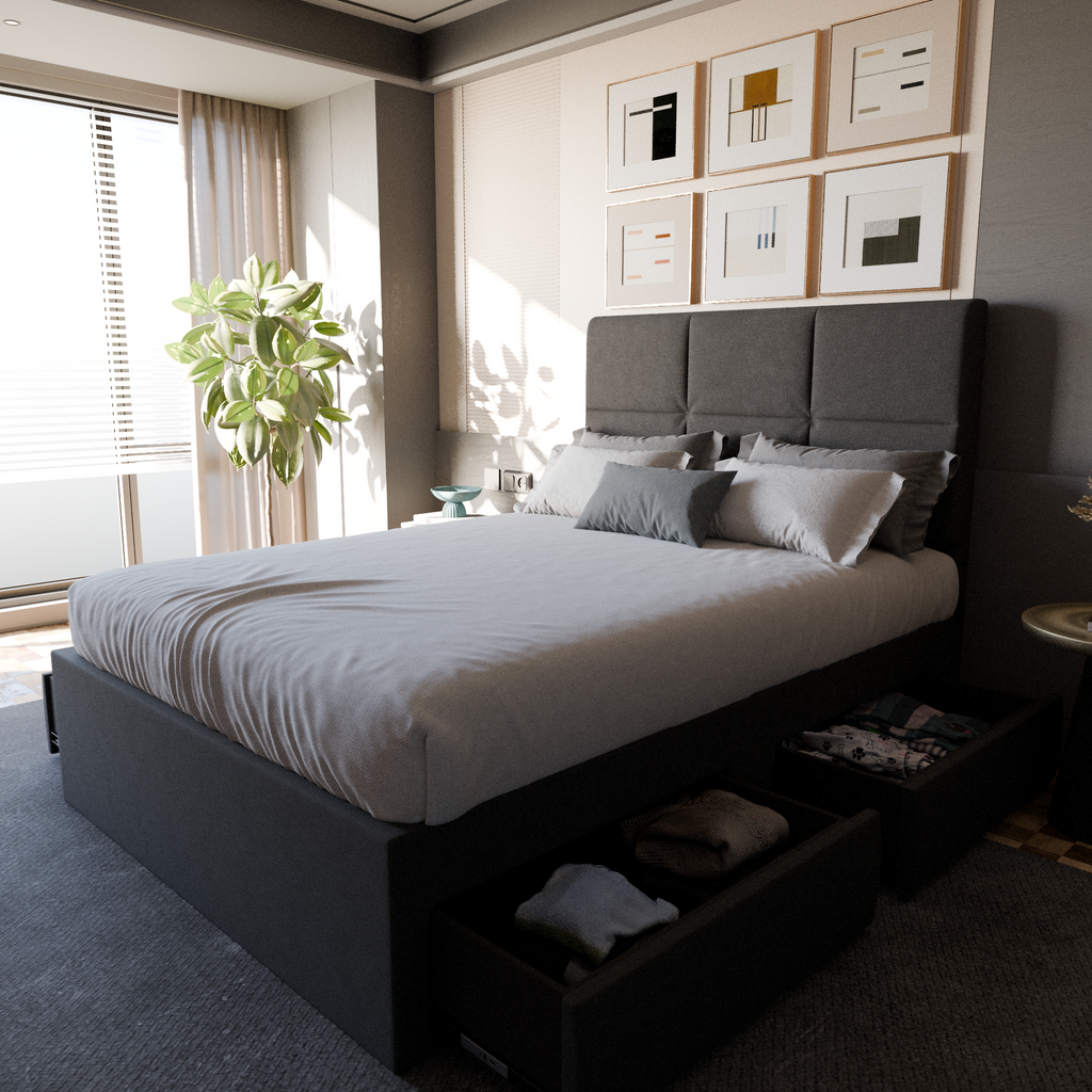 Jarvis Fabric Drawer Bed Frame (Pet Friendly Fabric)