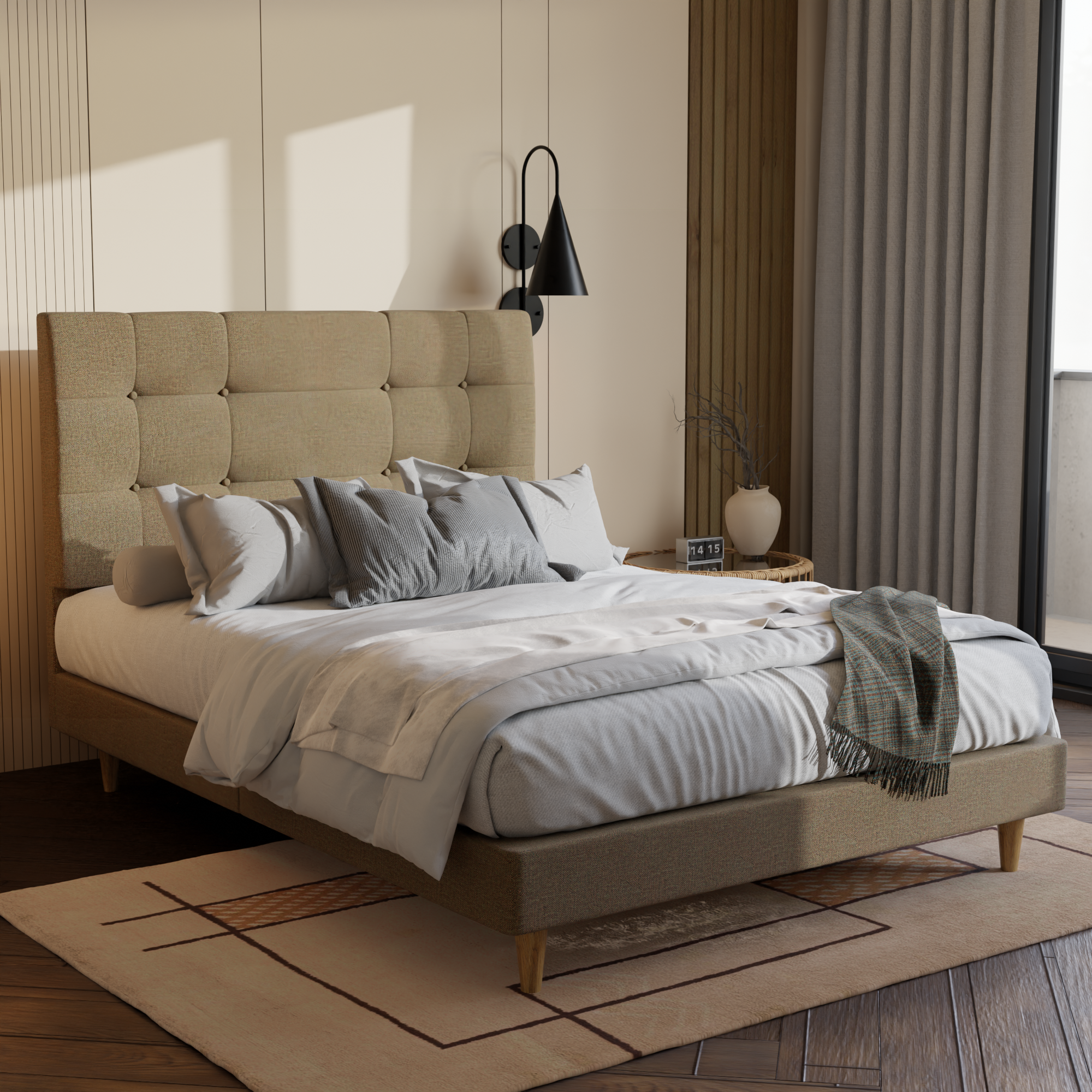 Jaxon Fabric Bed Frame (Water Repellent)