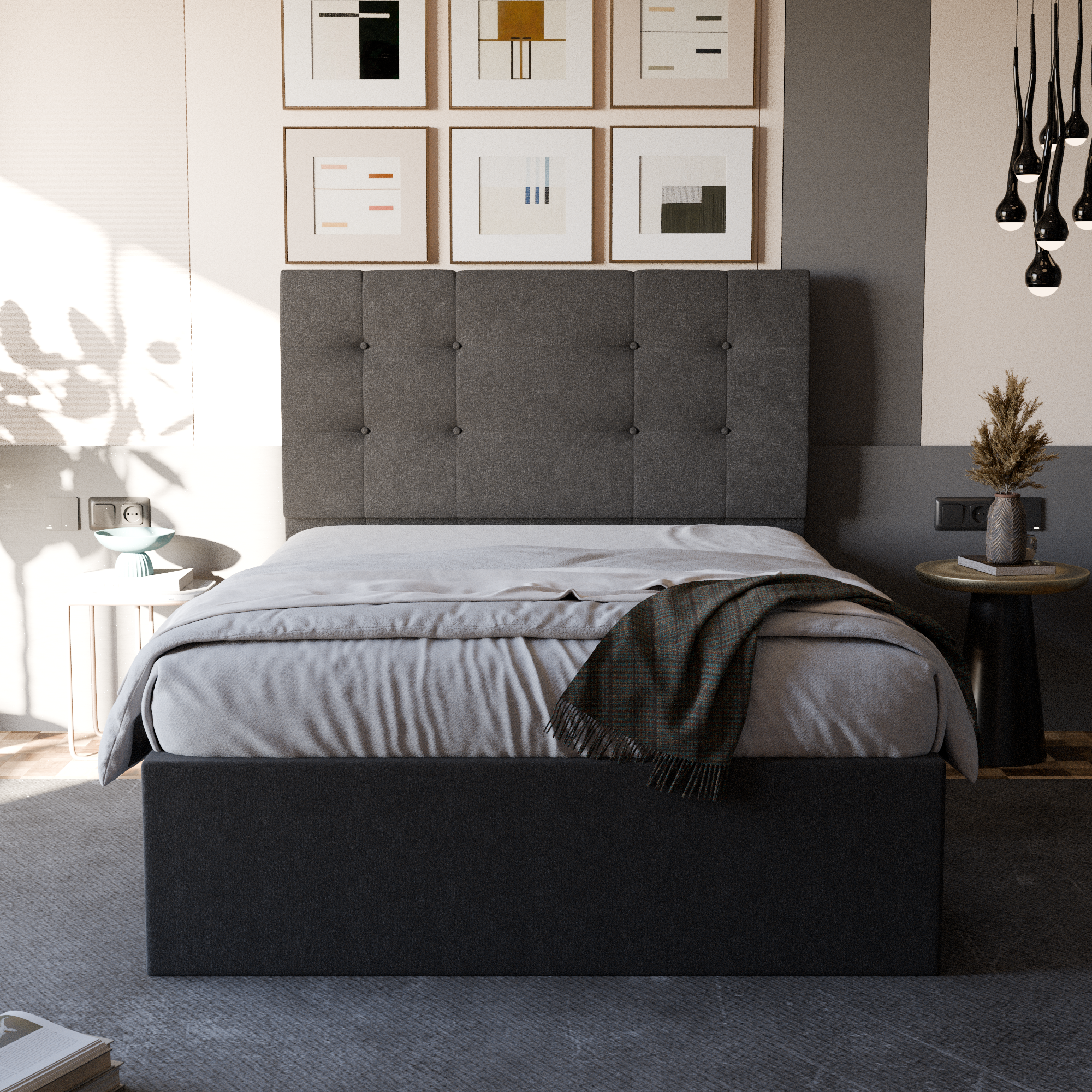 Jaxon Fabric Drawer Bed Frame (Water Repellent)