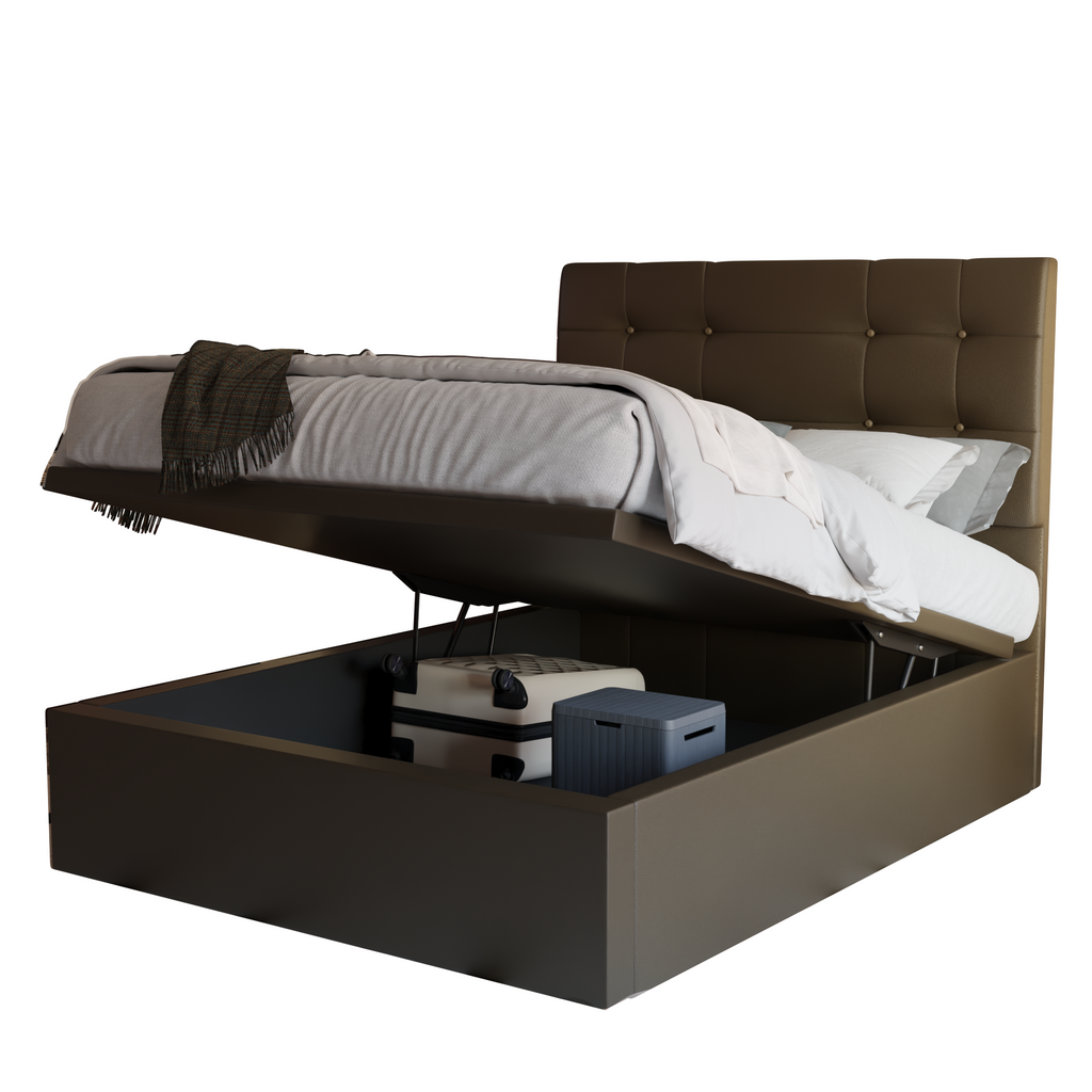 Jaxon Faux Leather Storage Bed