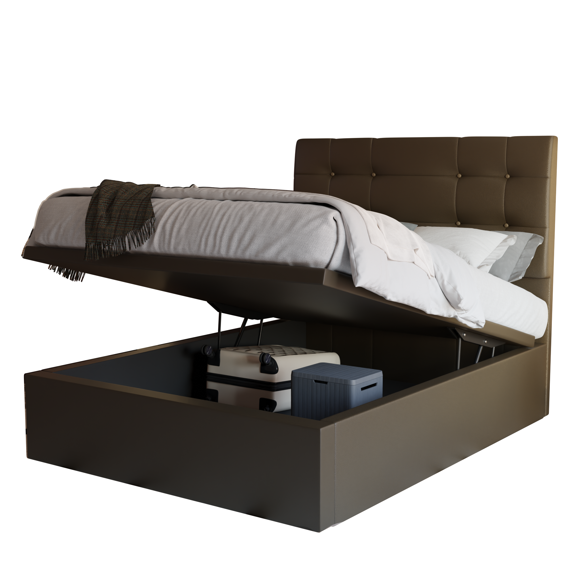 Jaxon Faux Leather Storage Bed