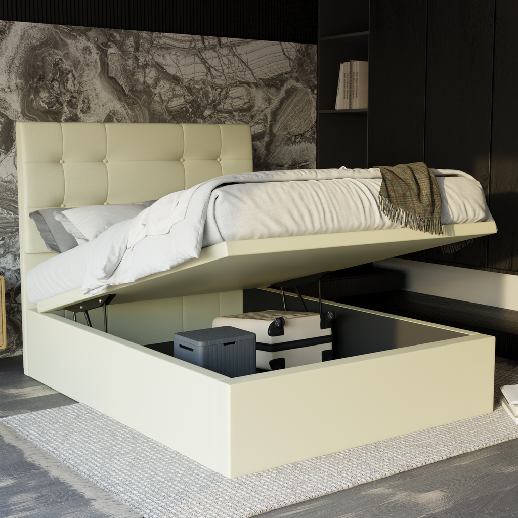 Jaxon Faux Leather Storage Bed