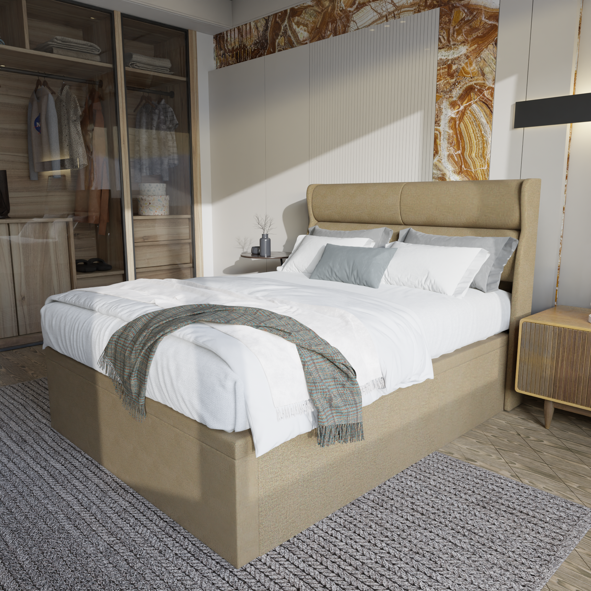 Joshua Fabric Storage Bed (Water Repellent)