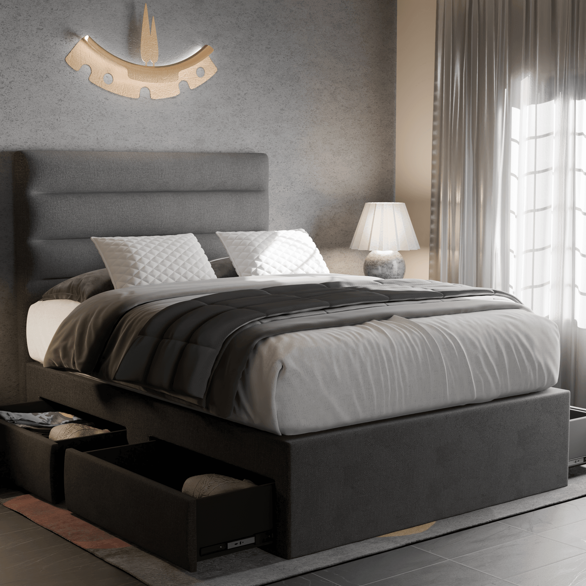 Keenan Fabric Drawer Bed