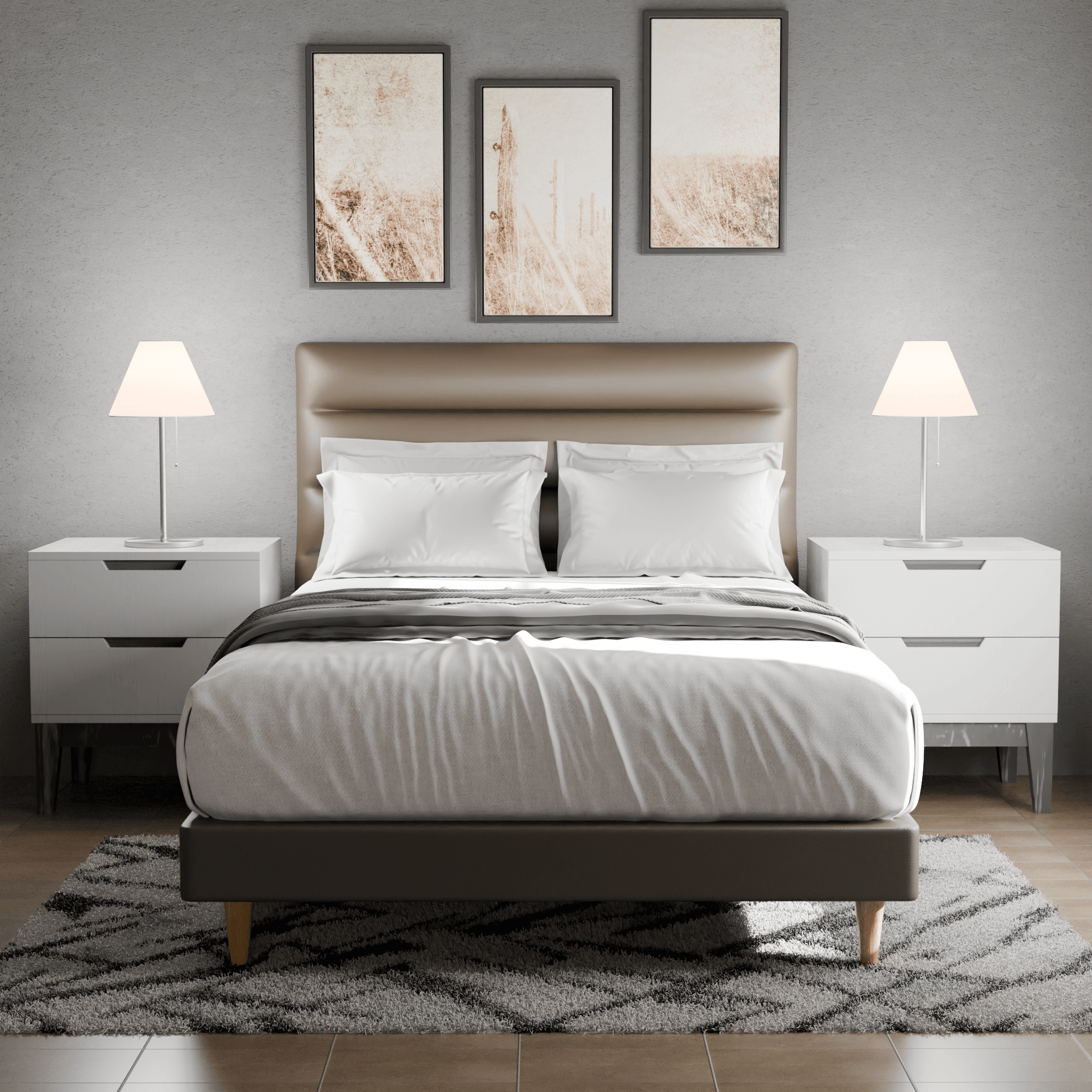 Keenan Faux Leather Bed Frame