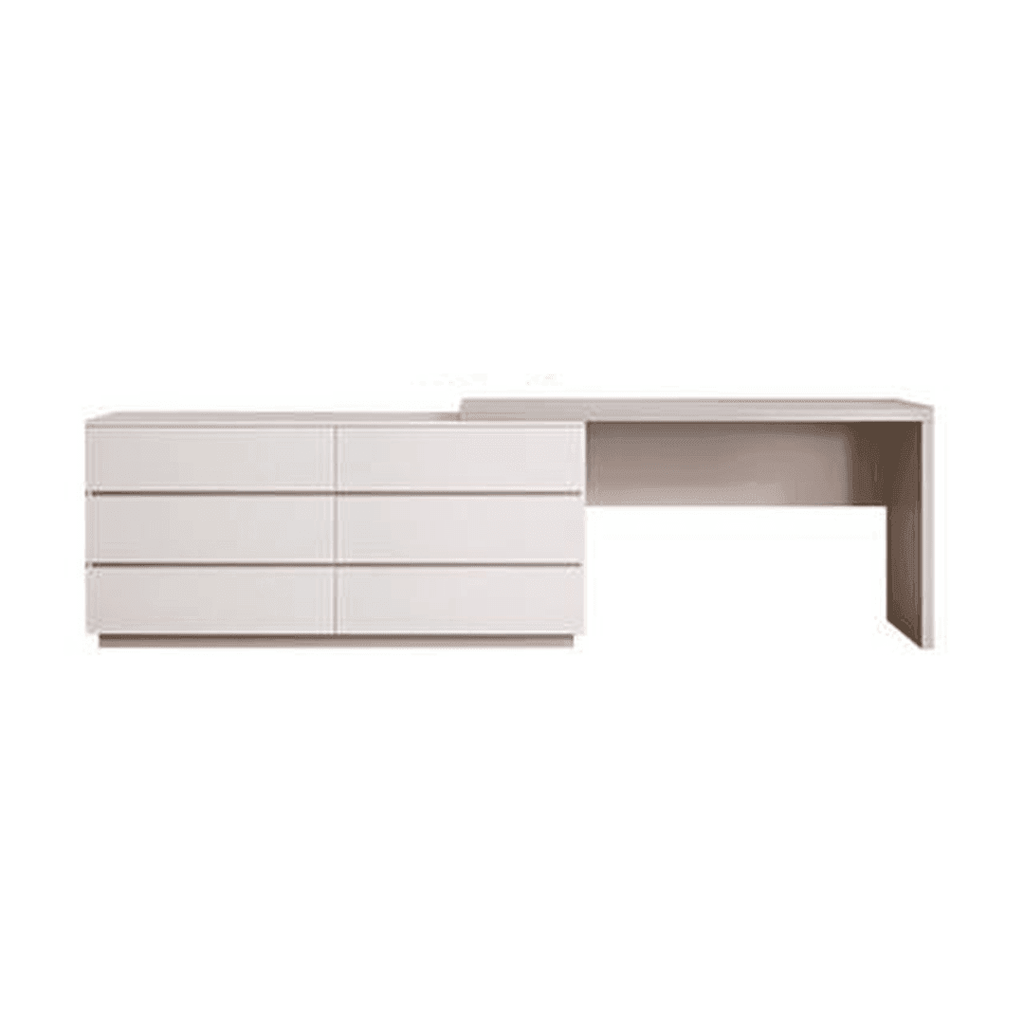 Lazarus Glossy Sintered Stone Extendable Study Table
