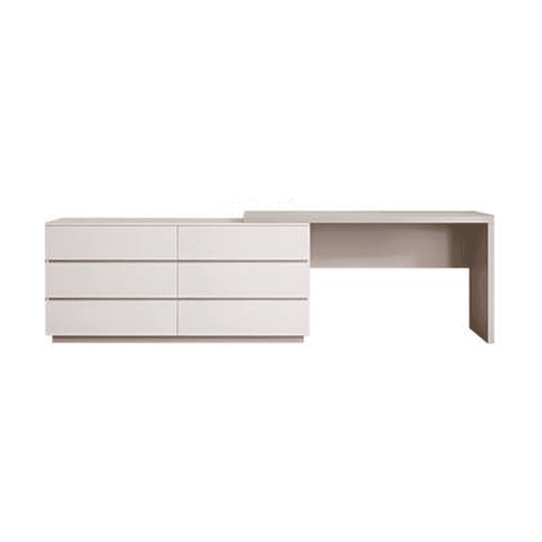 Lazarus Glossy Sintered Stone Extendable Study Table