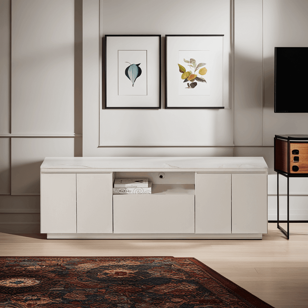 Lazarus II Glossy Sintered Stone TV Console (180cm)