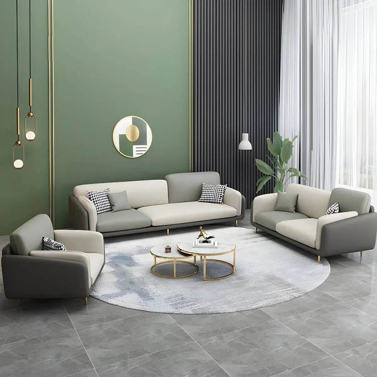 Lincoln Two Tone Leathaire Sofa