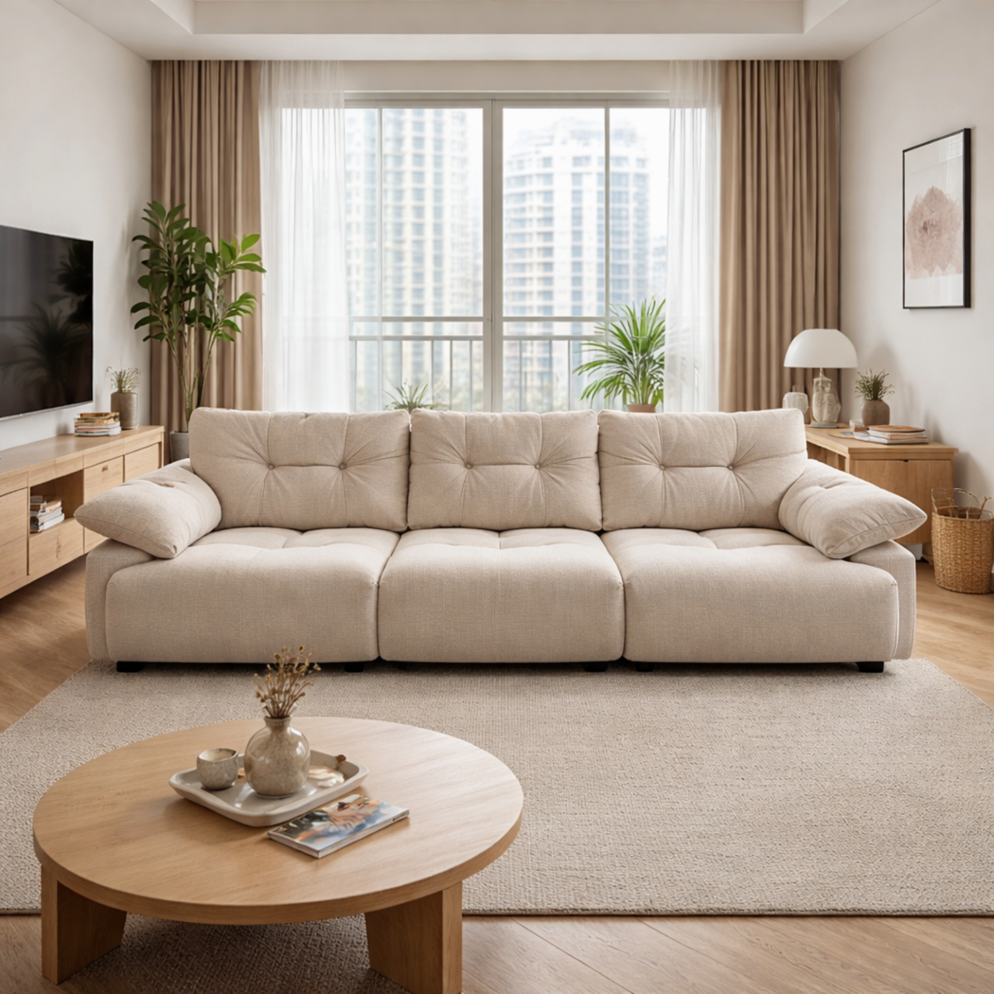 Luxon Fabric Adjustable Backrest Sofa