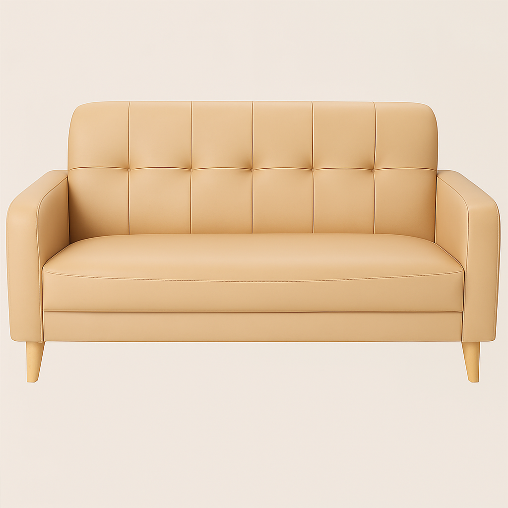 Mandel Faux Leather Sofa