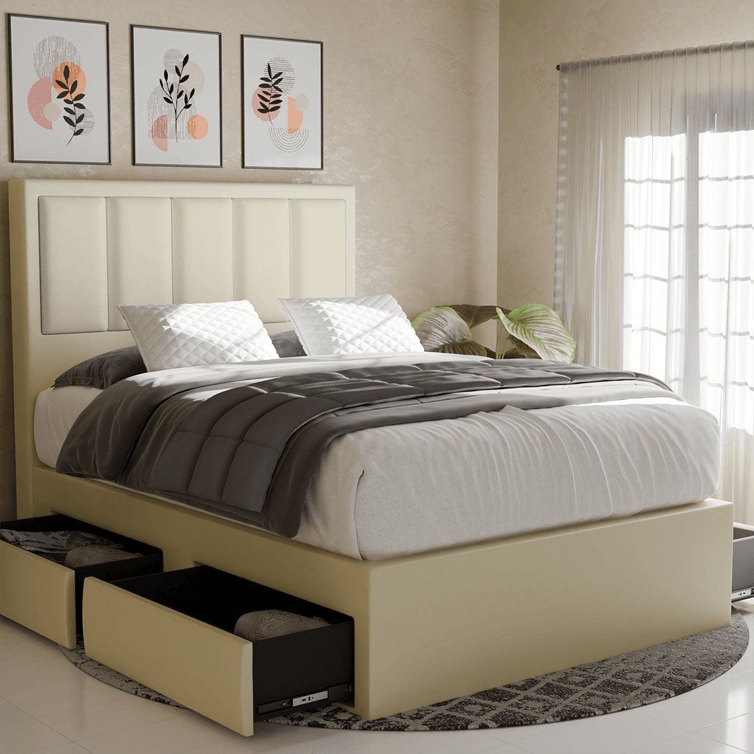 Marley Faux Leather Drawer Bed Frame