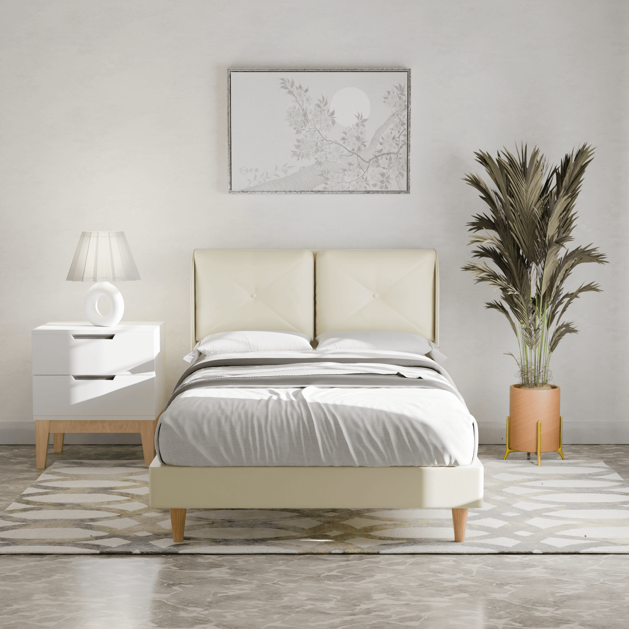 Mohave Faux Leather Bed Frame