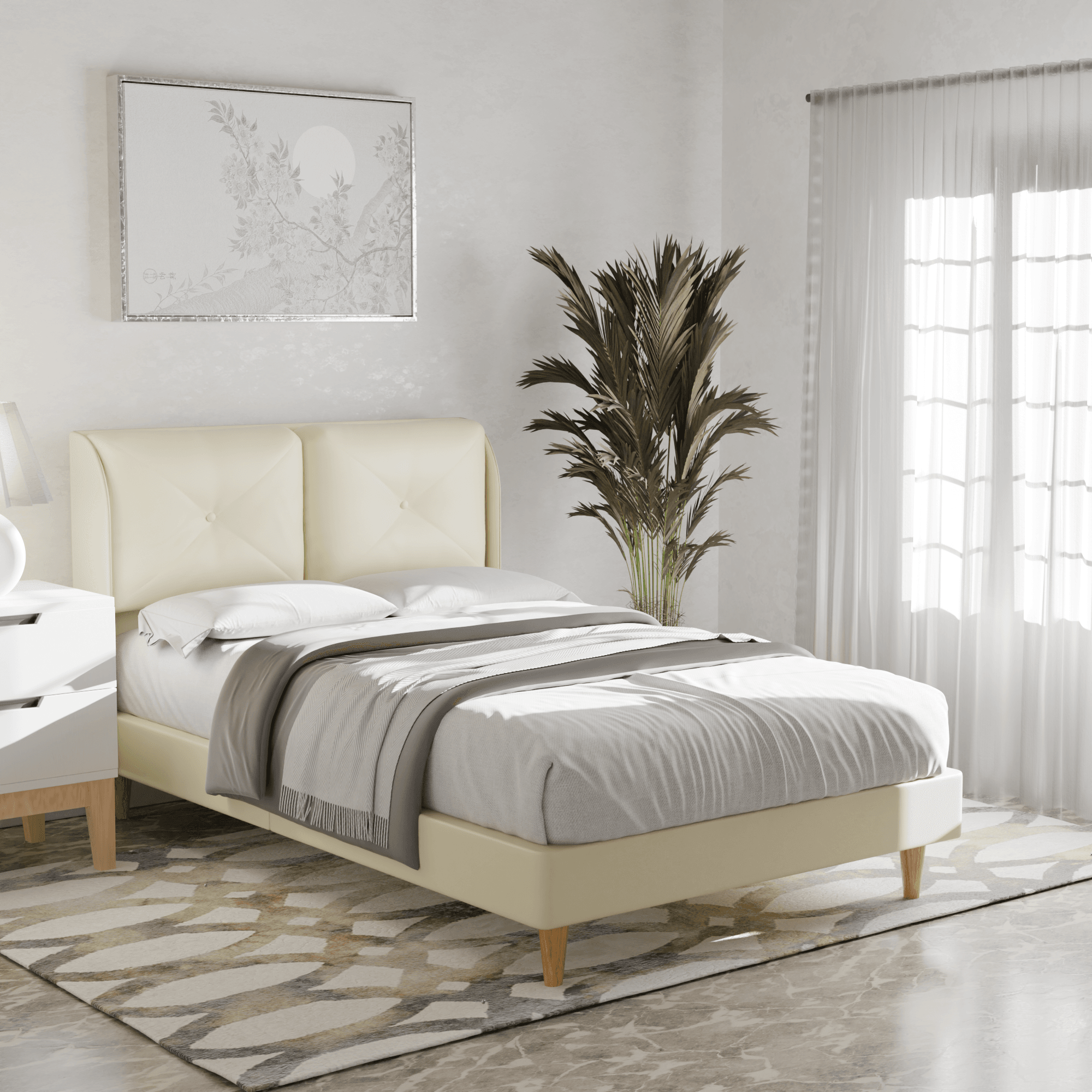 Mohave Faux Leather Bed Frame