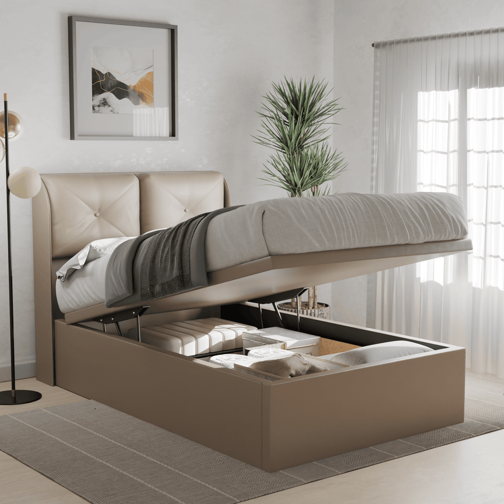Mohave Faux Leather Storage Bed