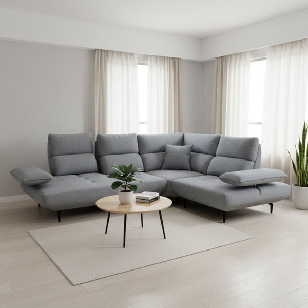 Istren Fabric Adjustable Backrest & Armrest Corner Sofa by Esteller (Pet Friendly & Easy Clean)
