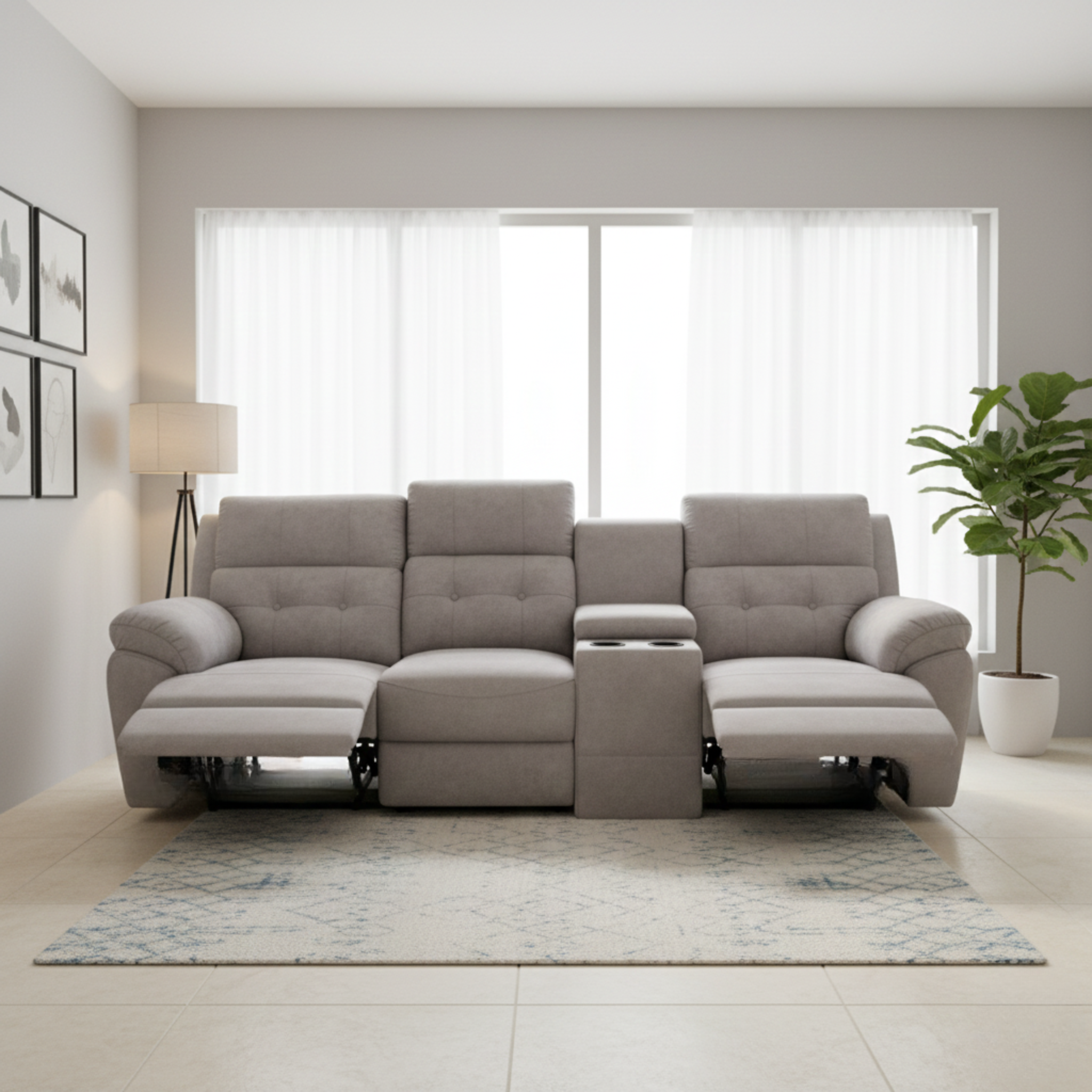 Soral Fabric Recliner Sofa by Esteller (Pet Friendly & Easy Clean)