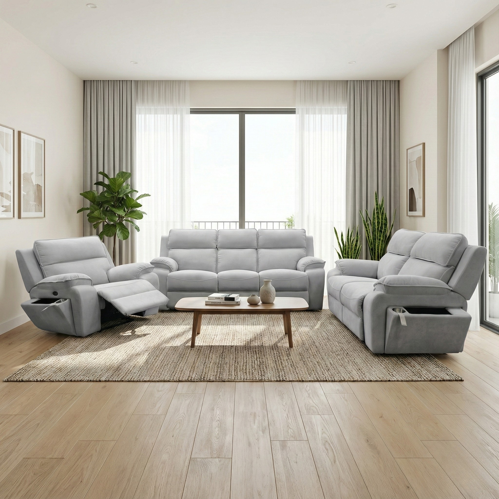 Belric Fabric Recliner Sofa by Esteller (Pet Friendly & Easy Clean)