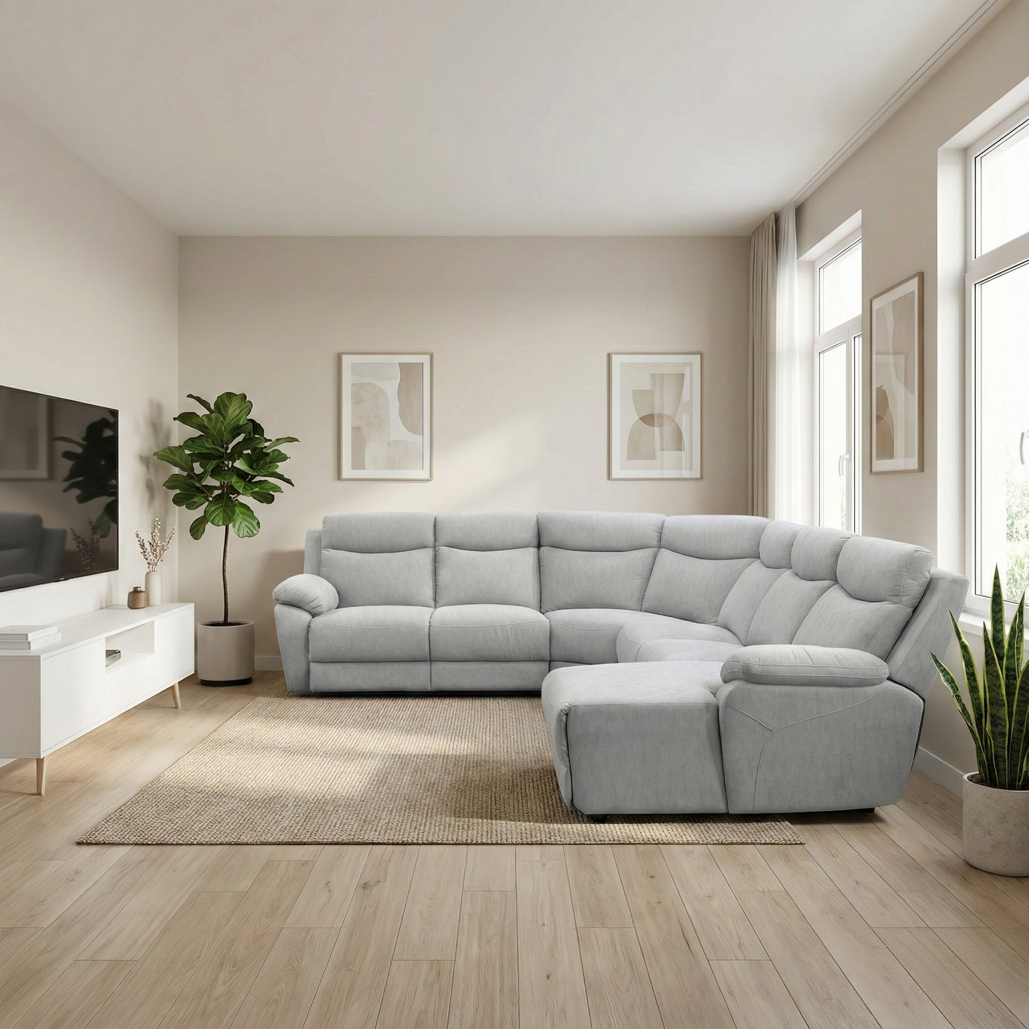 Yanor Fabric L-Shaped Corner Sofa (Sectional) by Esteller (Pet Friendly & Easy Clean)
