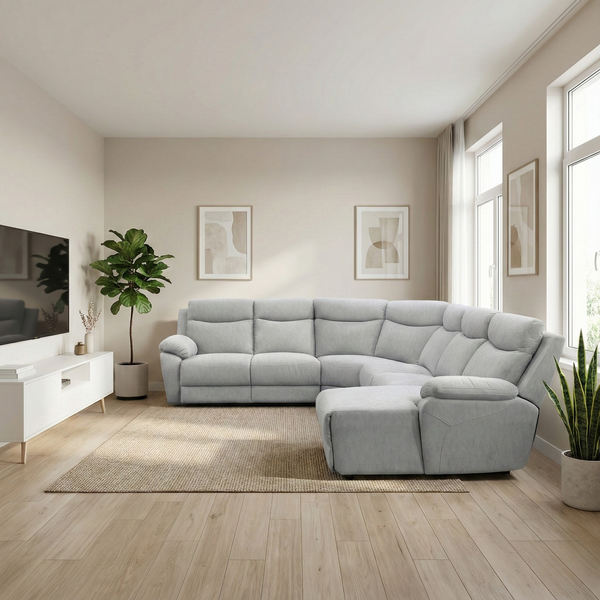 Yanor Fabric L-Shaped Corner Sofa (Sectional) by Esteller (Pet Friendly & Easy Clean)