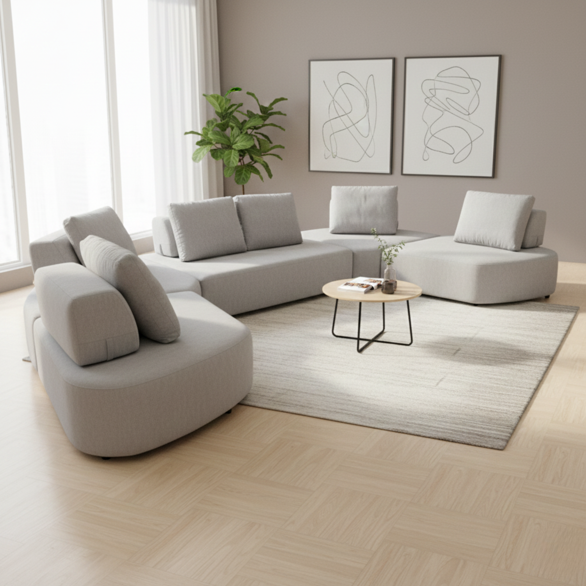 Ryven Fabric Sectional Sofa by Esteller (Pet Friendly & Easy Clean)