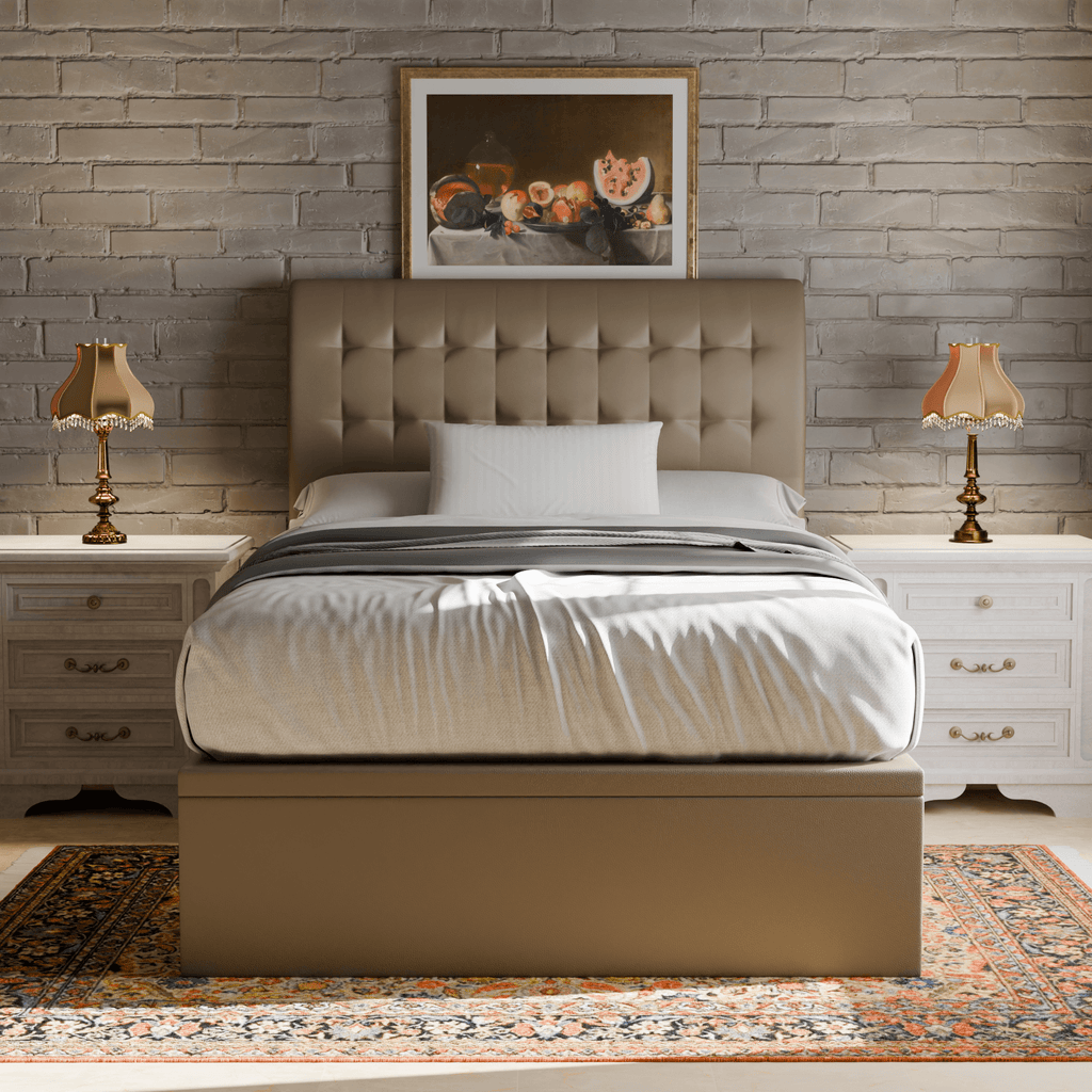 Nette Faux Leather Storage Bed