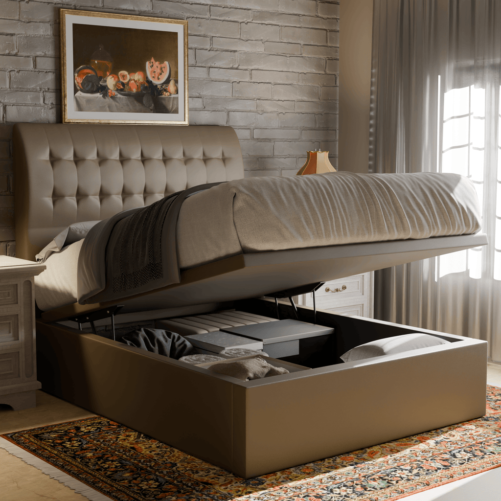 Nette Faux Leather Storage Bed
