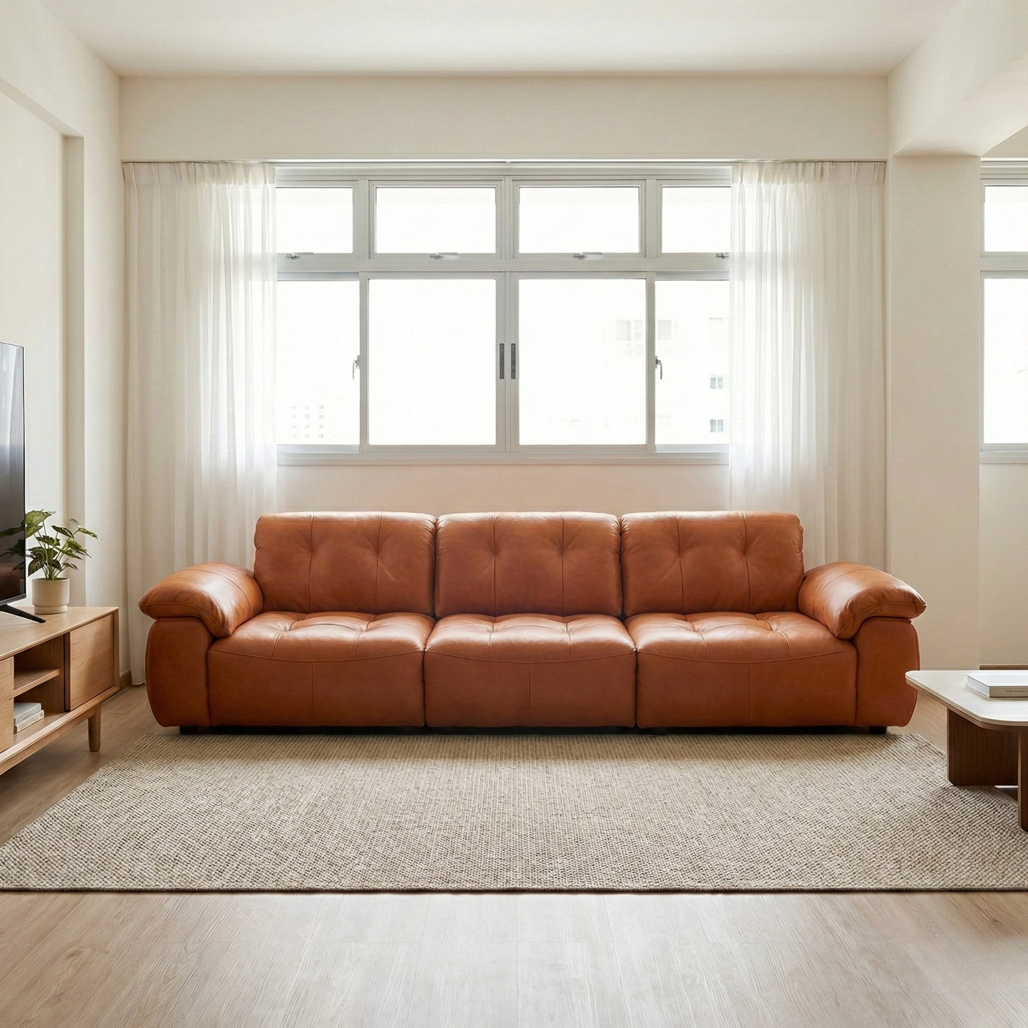 Neura Leather Adjustable Backrest Sofa