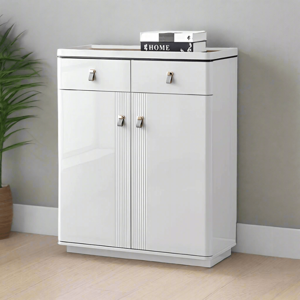 Paura 2 Door White Shoe Cabinet (80cm)