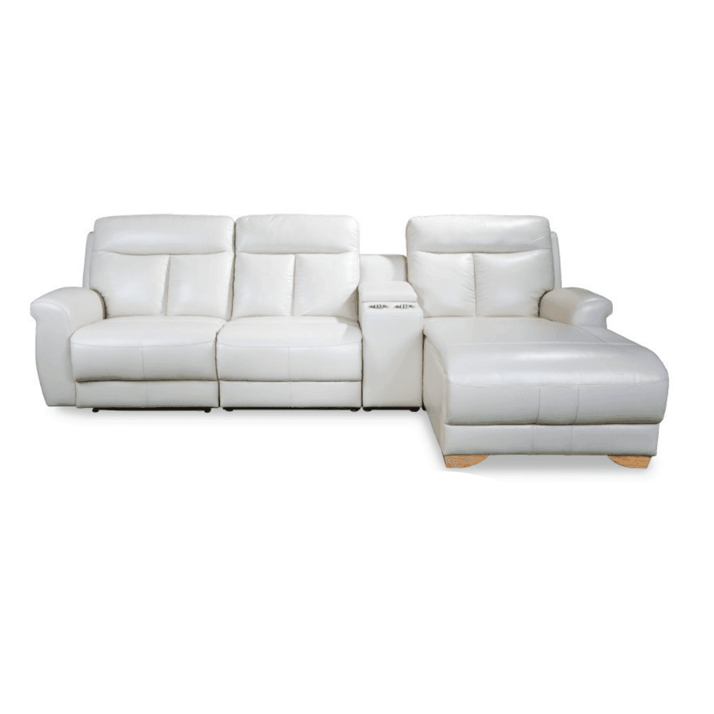 Regulus Genuine Leather Recliner L-Shaped Sofa