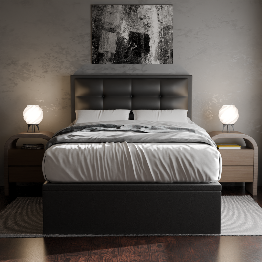 Robyn Faux Leather Storage Bed