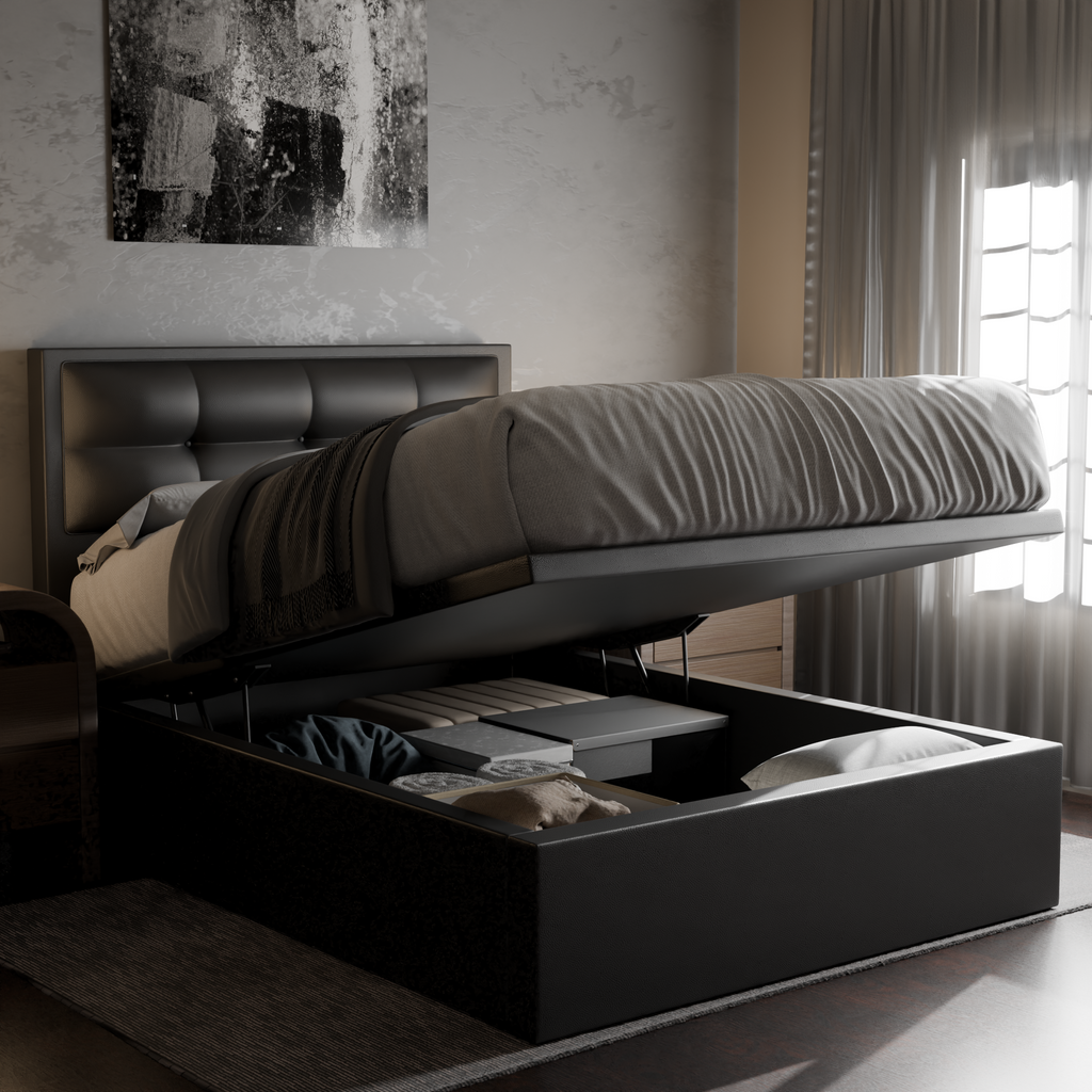 Robyn Faux Leather Storage Bed