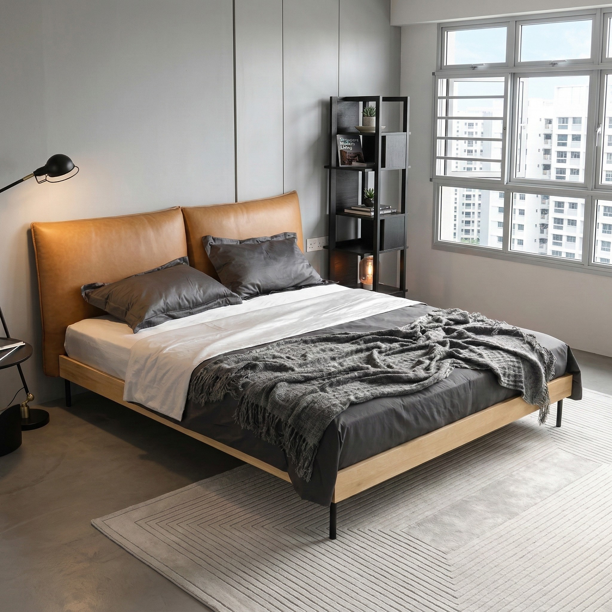 Arvela Leather Bed Frame