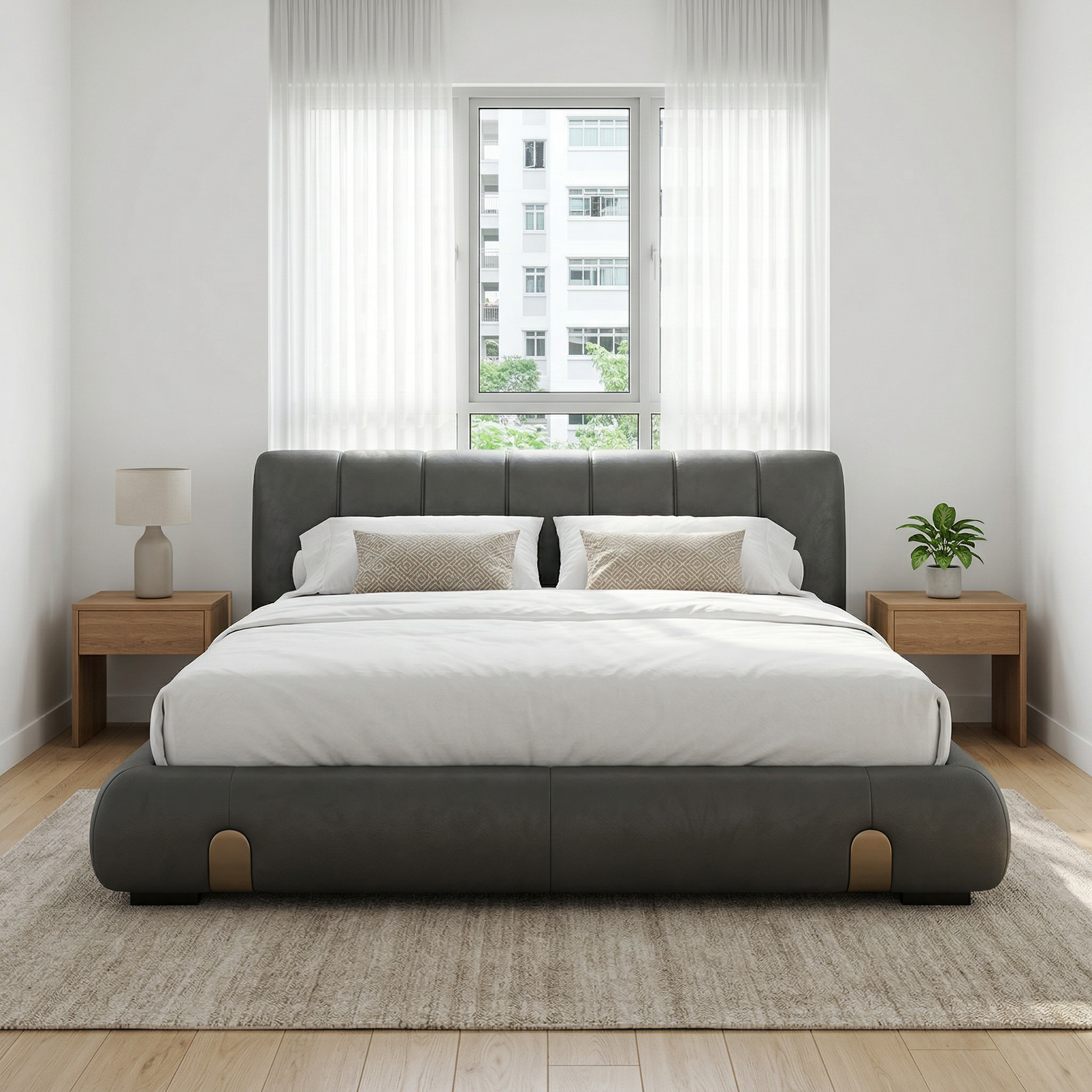 Zenora Leather Bed Frame