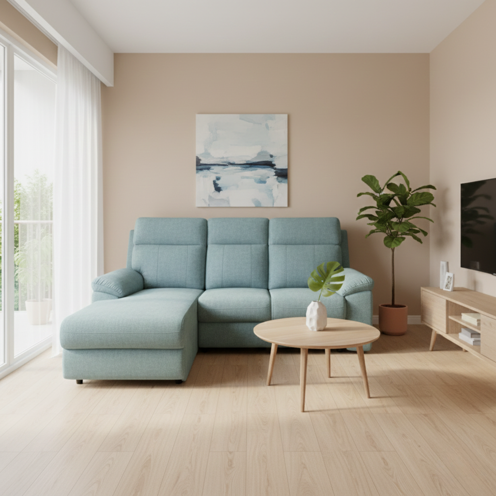 Elvaris Fabric L-Shaped Sofa by Esteller (Pet Friendly & Easy Clean)