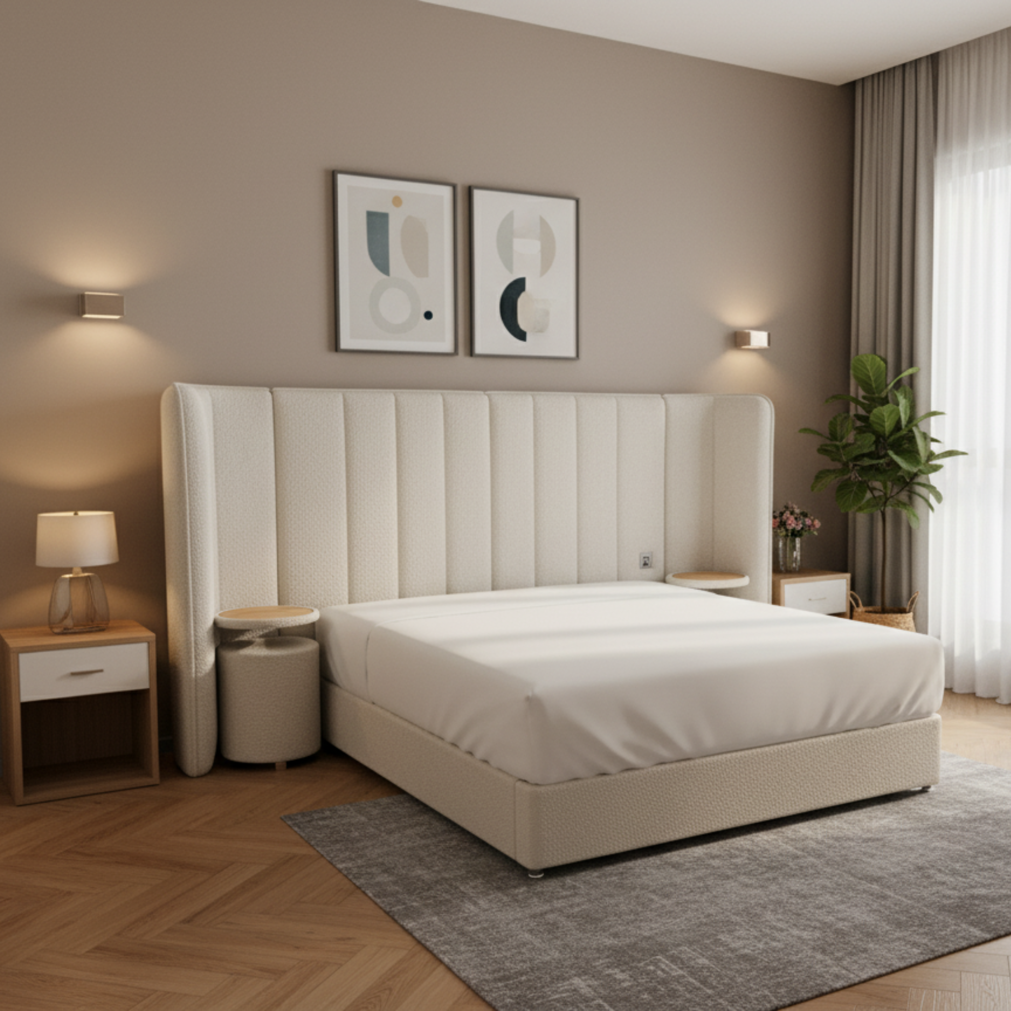 Rian Fabric Bed Frame by Esteller (Pet Friendly & Easy Clean)