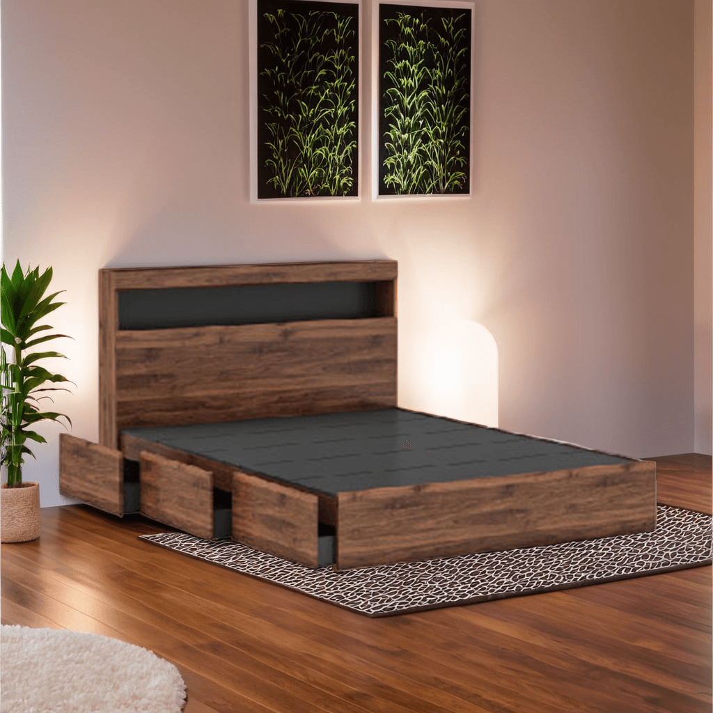 Scout Wooden Bed with Drawers (Queen)