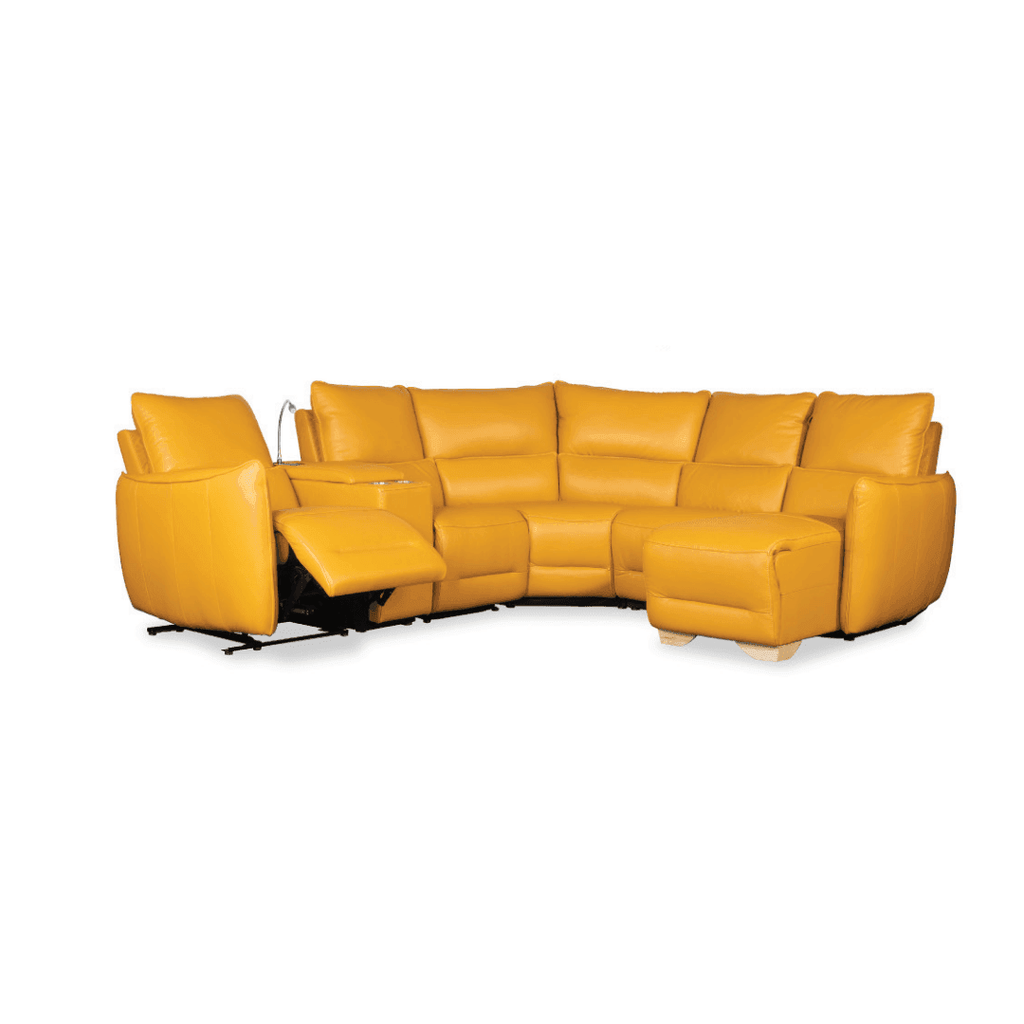 Tetsuya Genuine Leather Recliner Sectional Sofa