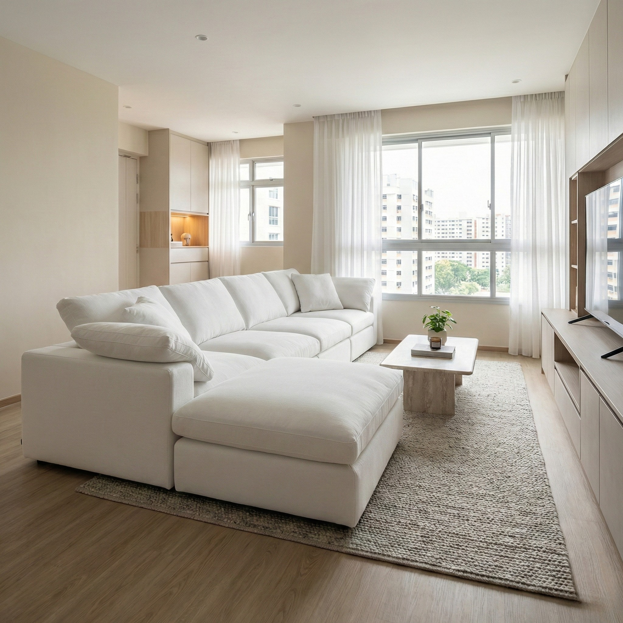 Vector Fabric Sectional Sofa