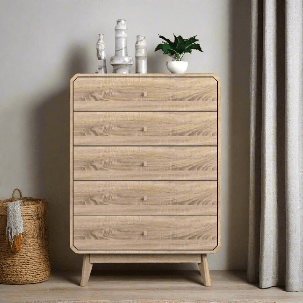 Viron Wooden Chest of Drawer (80cm)