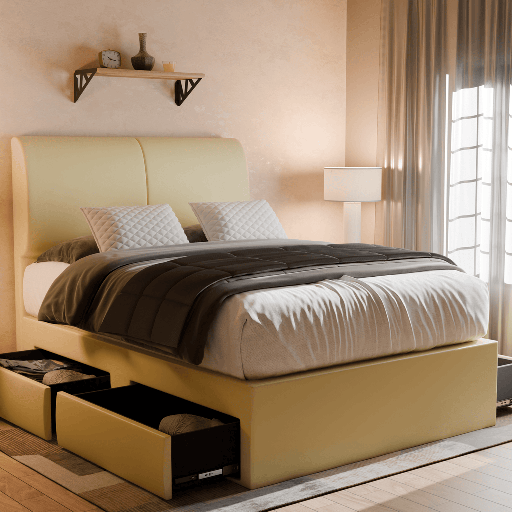 Vivienne Faux Leather Drawer Bed
