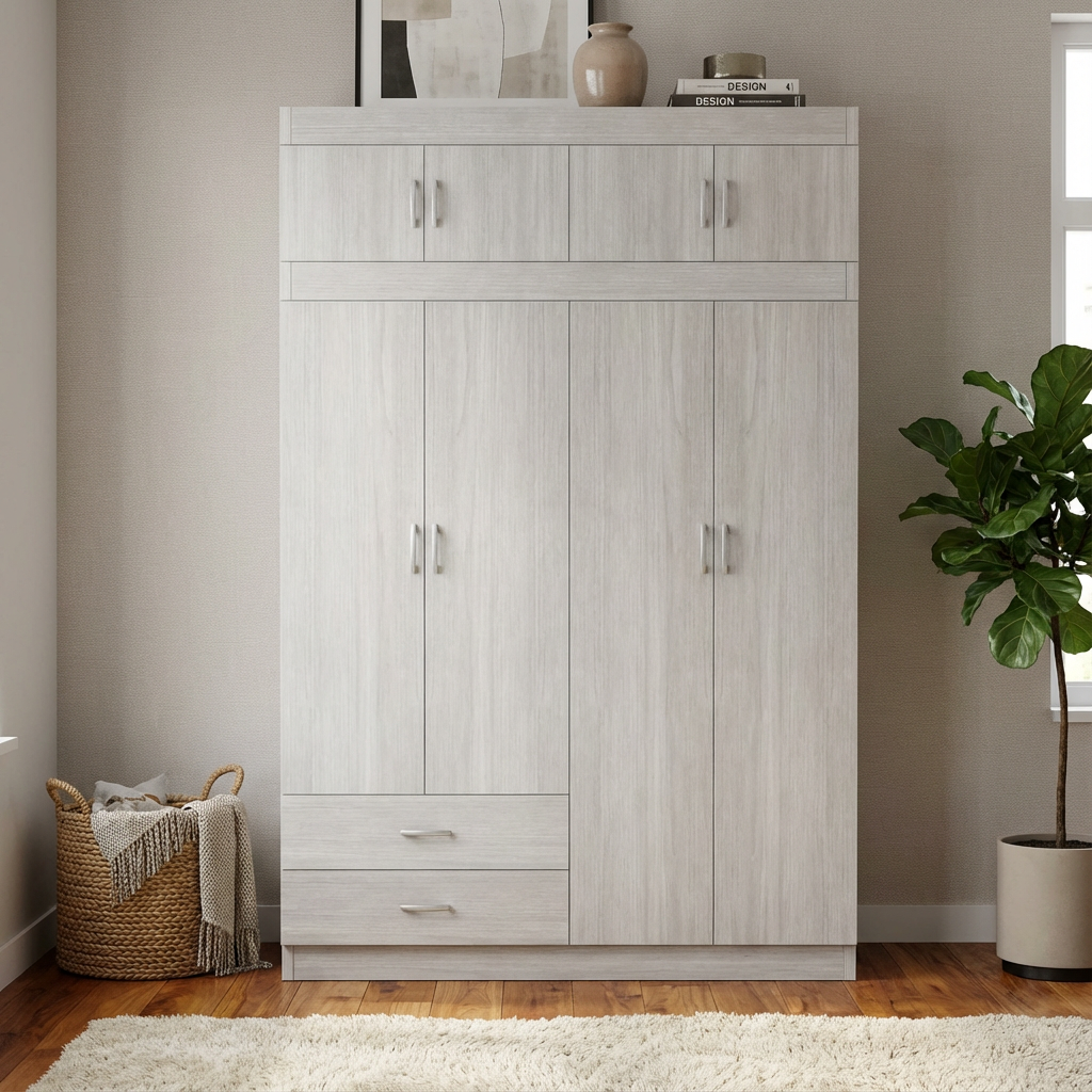 Quinton 4 Door Open Wardrobe with Top