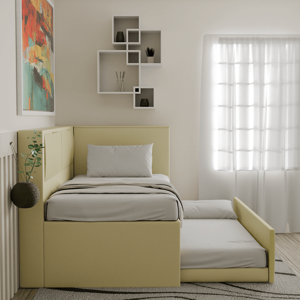 Wilder Faux Leather 3 in 1 Pull Out Bed with Storage