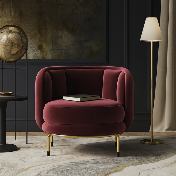 Paladin Velvet Fabric Armchair