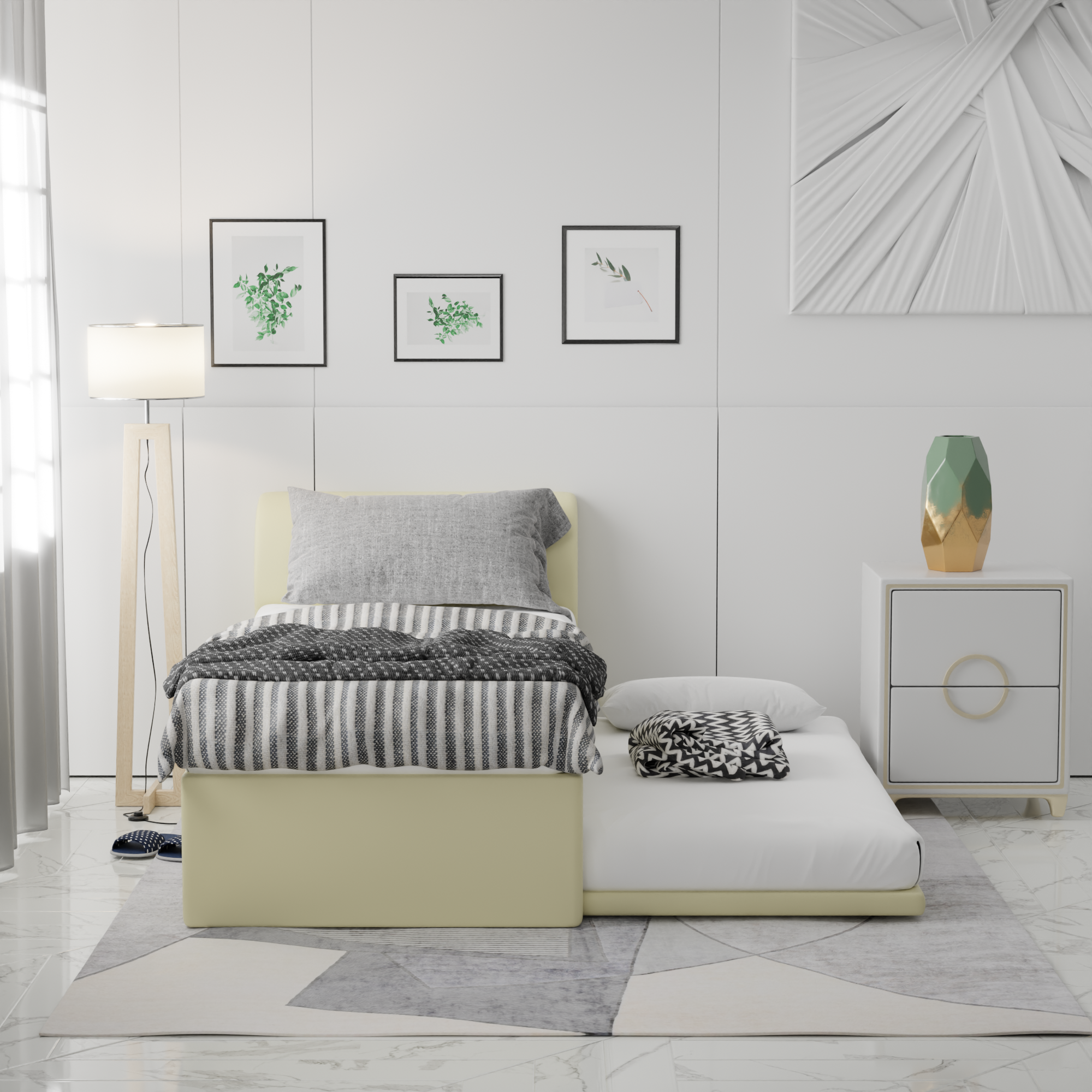 Calloway Faux Leather 3 in 1 Pull Out Bed