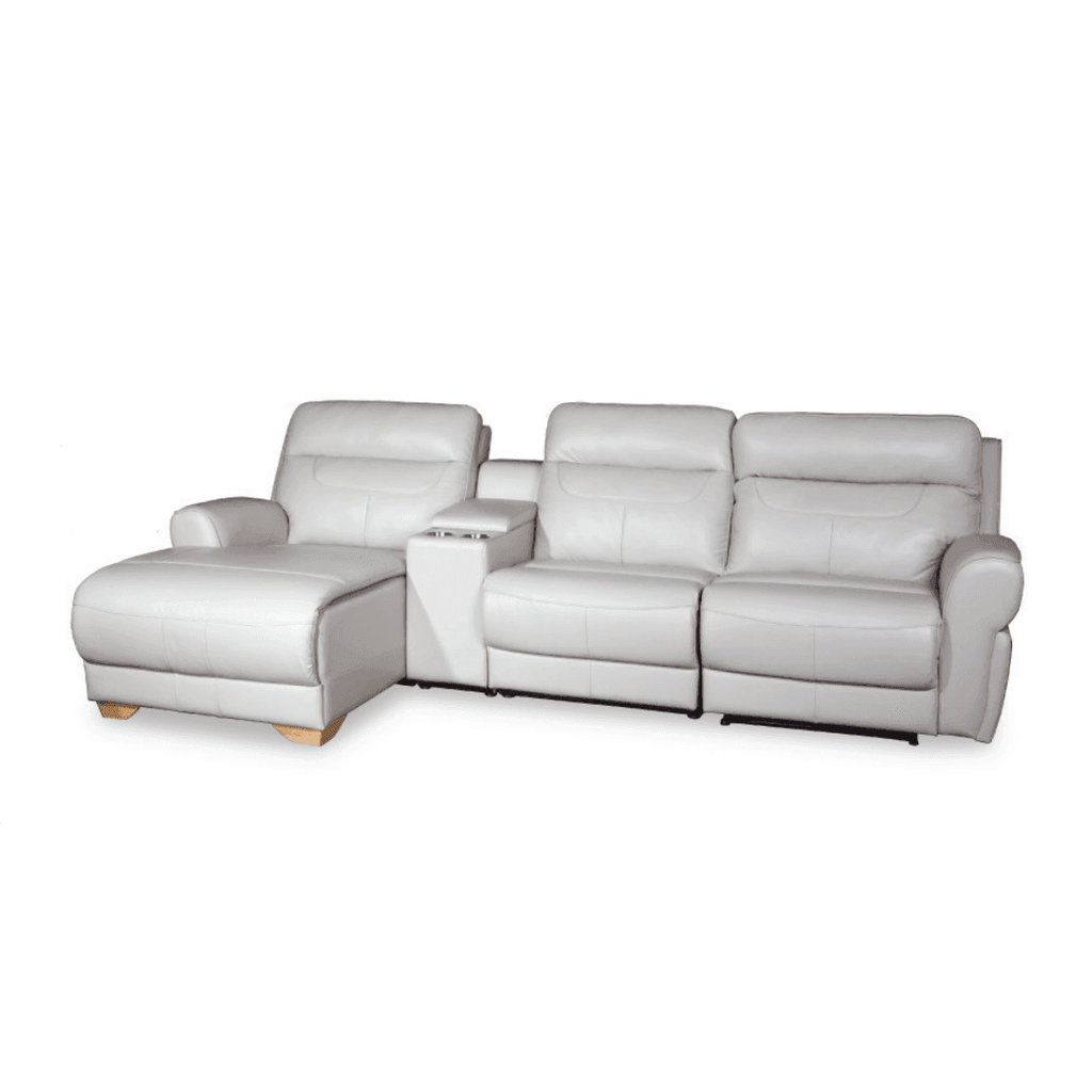Yousuke Genuine Leather Recliner L-Shaped Sofa