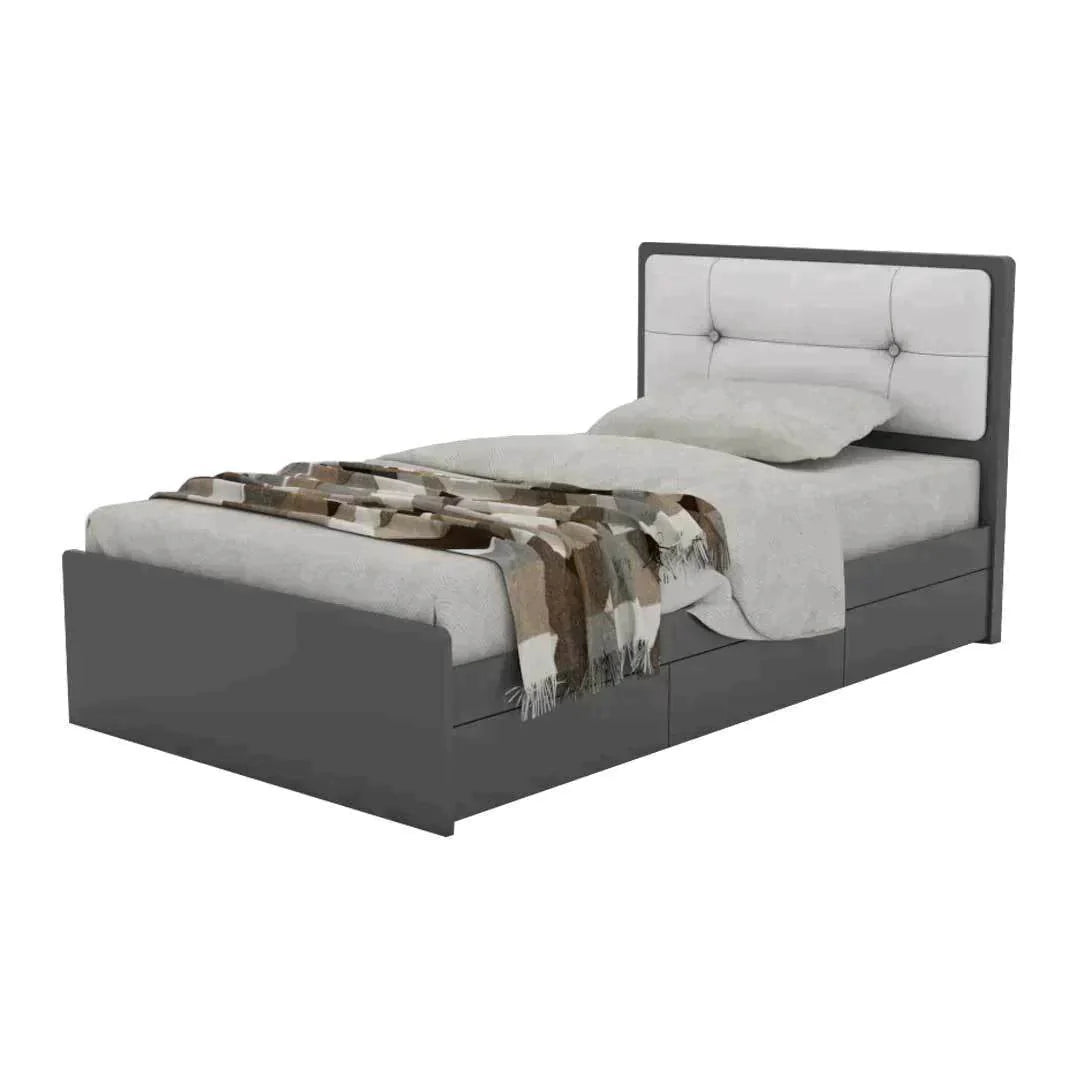 Zion Faux Leather Drawer Bed