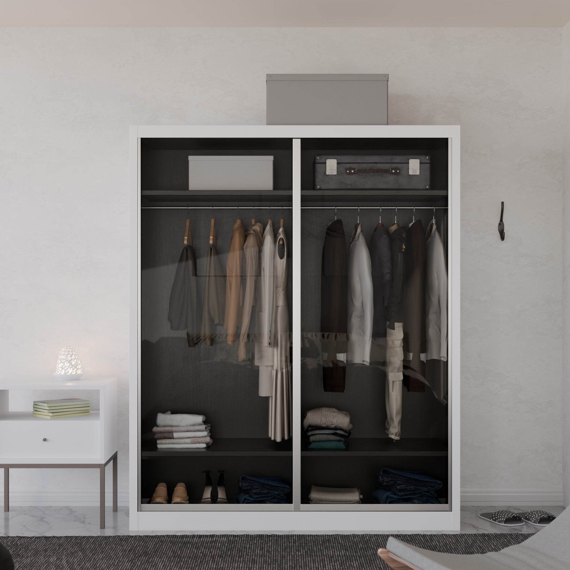 Amity Modular Wardrobe A02 (Clear Transparent Glass)