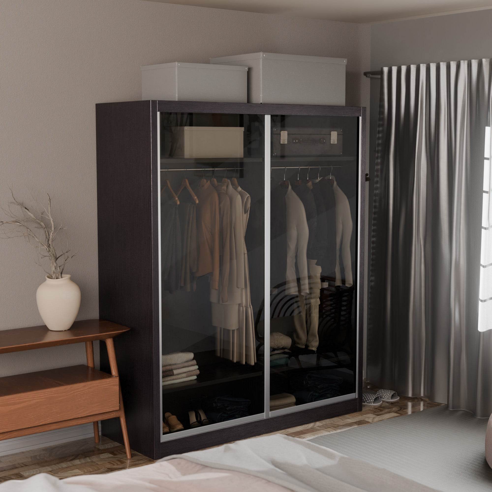 Amity Modular Wardrobe A04 (Tinted Clear Glass)