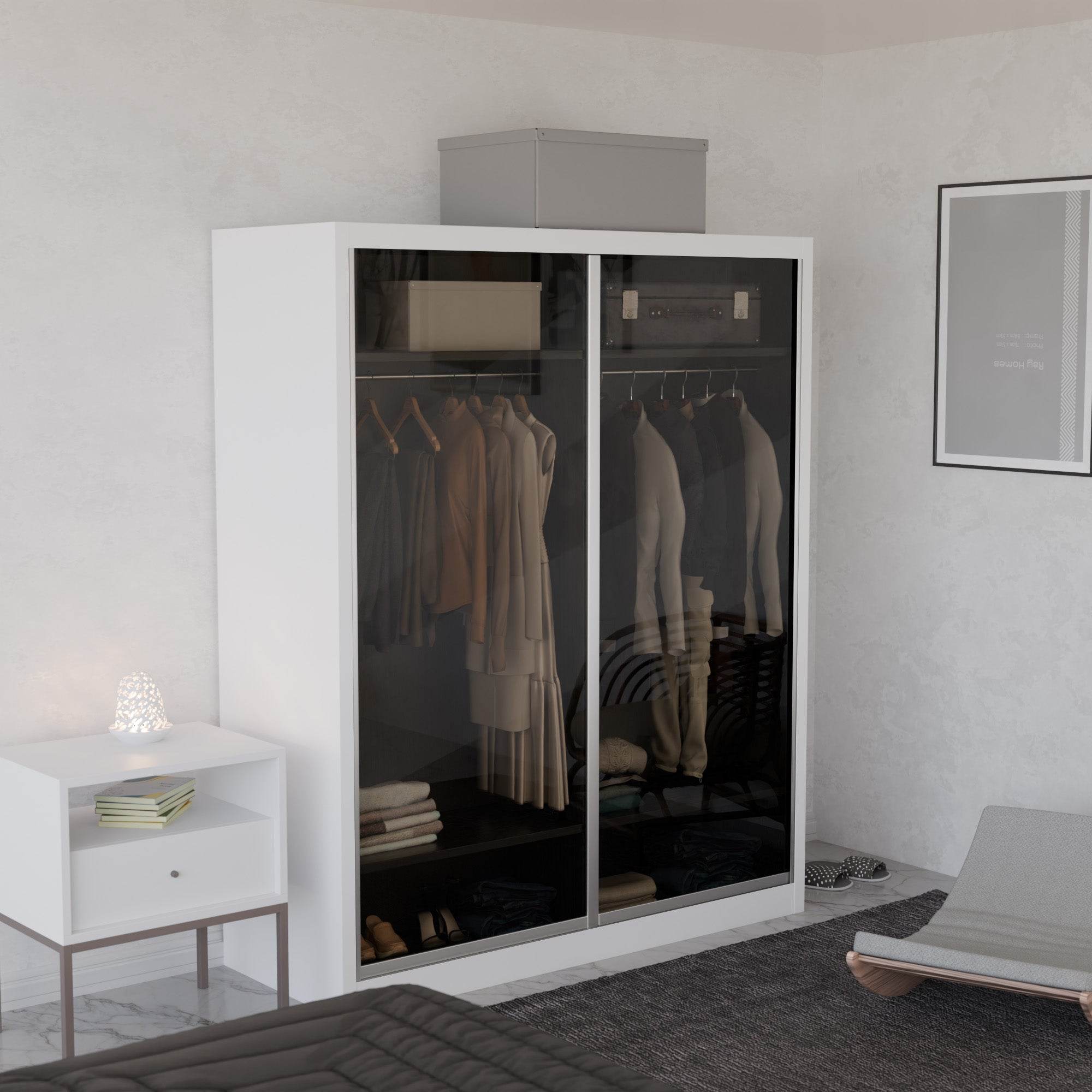 Amity Modular Wardrobe A04 (Tinted Clear Glass)